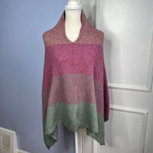 McDonald New Zealand Poncho Shawl‎ Possum Merino Wool Mulberry Silk Ombre O/S